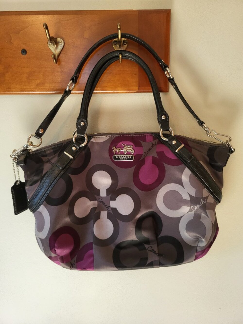 Coach Madison Sophia sateen clover satchel